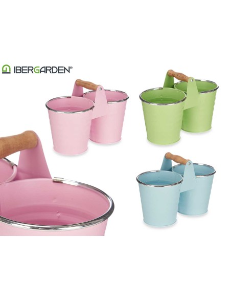 MACETERO DOBLE PEQ ZIG ZAG FILO PLATA SURT 3