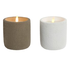 VELA LED CERA CEMENTO 9X9X11,5 2 SURT.