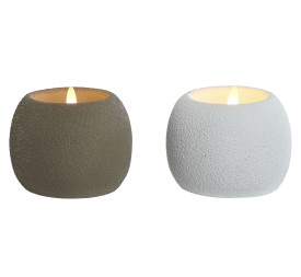 VELA LED CERA CEMENTO 9,5X9,5X9,5 2 SURT.