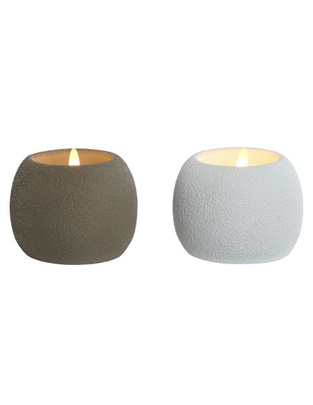 VELA LED CERA CEMENTO 9,5X9,5X9,5 2 SURT.