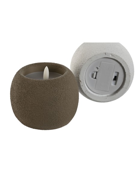 VELA LED CERA CEMENTO 9,5X9,5X9,5 2 SURT.