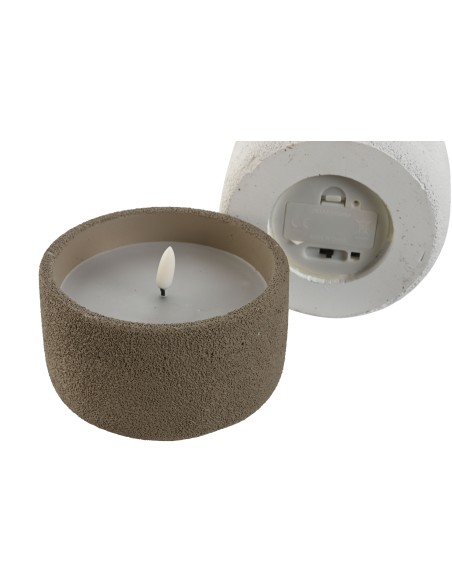 VELA LED CERA CEMENTO 12,5X12,5X9,5 2 SURT.