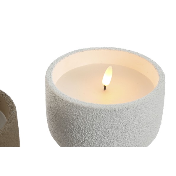 VELA LED CERA CEMENTO 12,5X12,5X9,5 2 SURT.