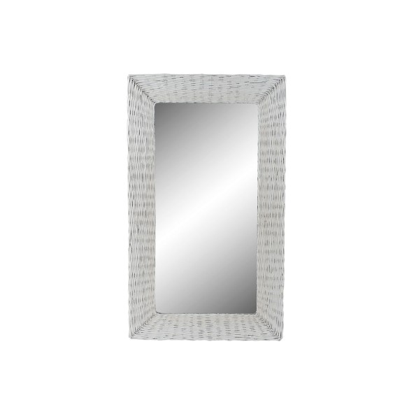 ESPEJO MIMBRE CRISTAL 87X4X147 TRENZADO BLANCO