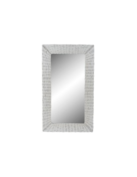 ESPEJO MIMBRE CRISTAL 87X4X147 TRENZADO BLANCO