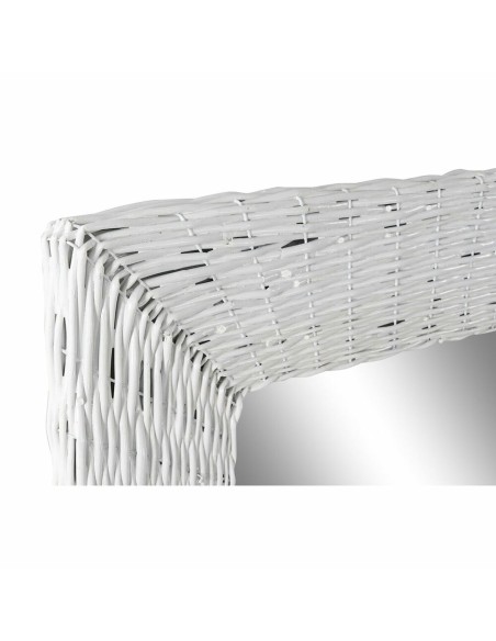 ESPEJO MIMBRE CRISTAL 87X4X147 TRENZADO BLANCO