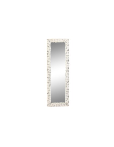 ESPEJO MIMBRE CRISTAL 43X4X132,5 TRENZADO BLANCO