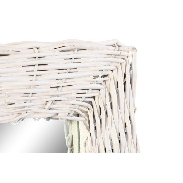 ESPEJO MIMBRE CRISTAL 43X4X132,5 TRENZADO BLANCO