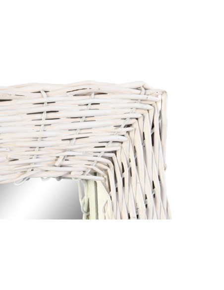 ESPEJO MIMBRE CRISTAL 43X4X132,5 TRENZADO BLANCO