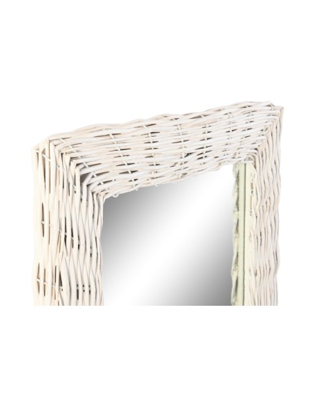 ESPEJO MIMBRE CRISTAL 43X4X132,5 TRENZADO BLANCO