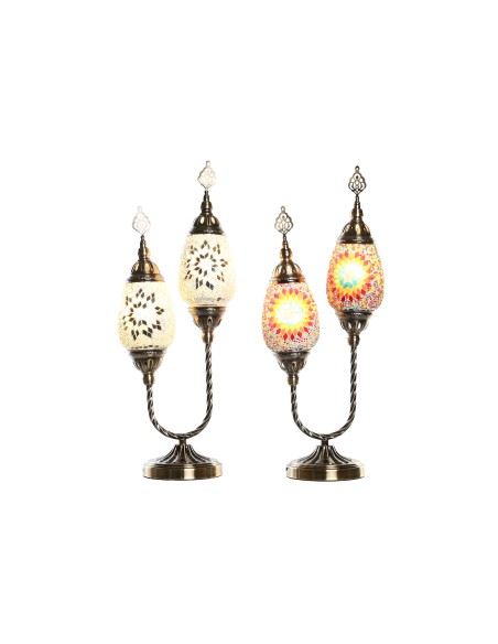 LAMPARA SOBREMESA METAL 24X15X55 MOSAICO 2 SURT.