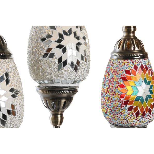 LAMPARA SOBREMESA METAL 24X15X55 MOSAICO 2 SURT.