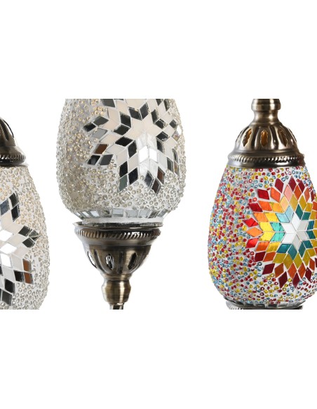 LAMPARA SOBREMESA METAL 24X15X55 MOSAICO 2 SURT.