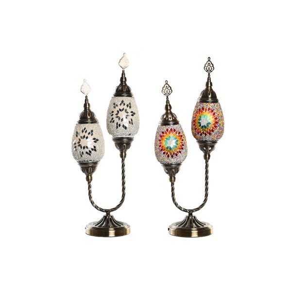 LAMPARA SOBREMESA METAL 24X15X55 MOSAICO 2 SURT.