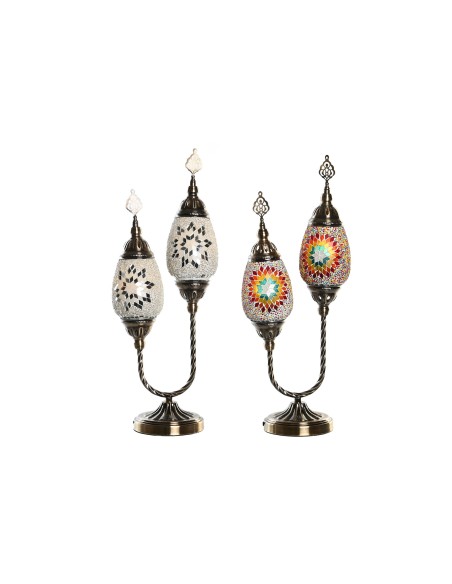 LAMPARA SOBREMESA METAL 24X15X55 MOSAICO 2 SURT.