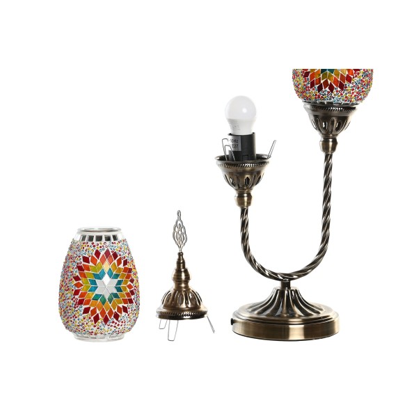 LAMPARA SOBREMESA METAL 24X15X55 MOSAICO 2 SURT.