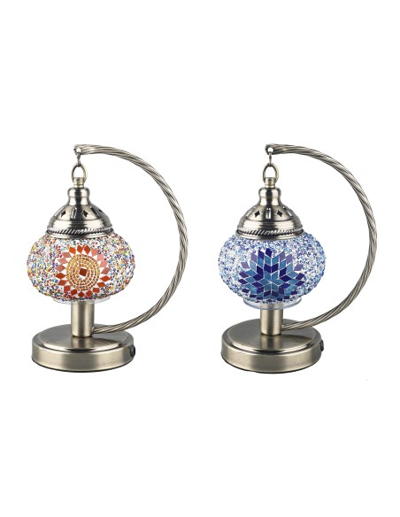 LAMPARA SOBREMESA METAL 19X13X27 MOSAICO 2 SURT.