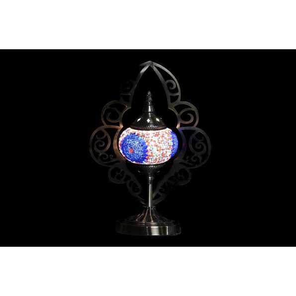 LAMPARA SOBREMESA METAL 20X15X42 MOSAICO 2 SURT.