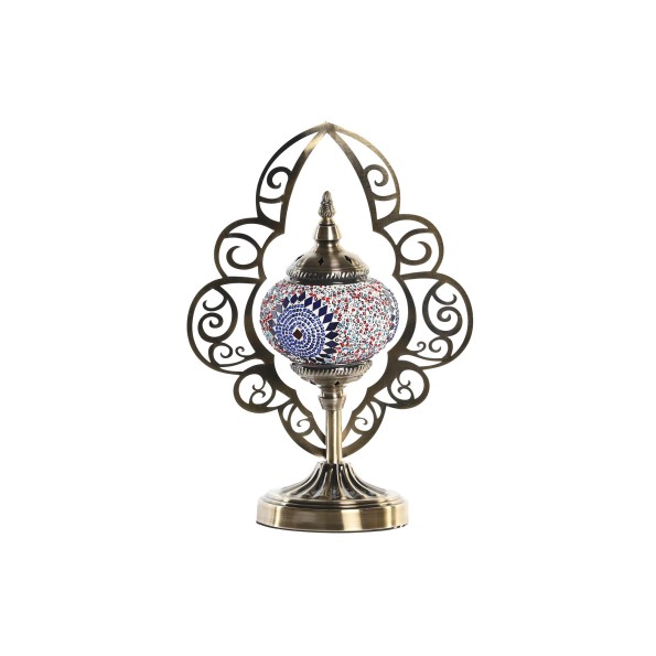 LAMPARA SOBREMESA METAL 20X15X42 MOSAICO 2 SURT.