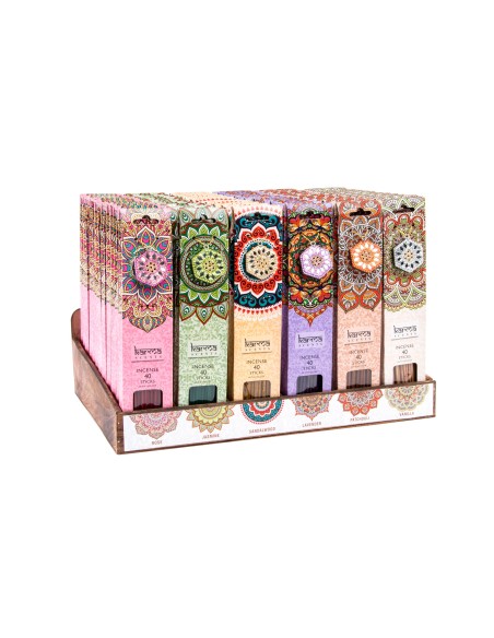 INCIENSO VARILLA SET 40 MADERA 25 CM. SOPORTE 6 SU