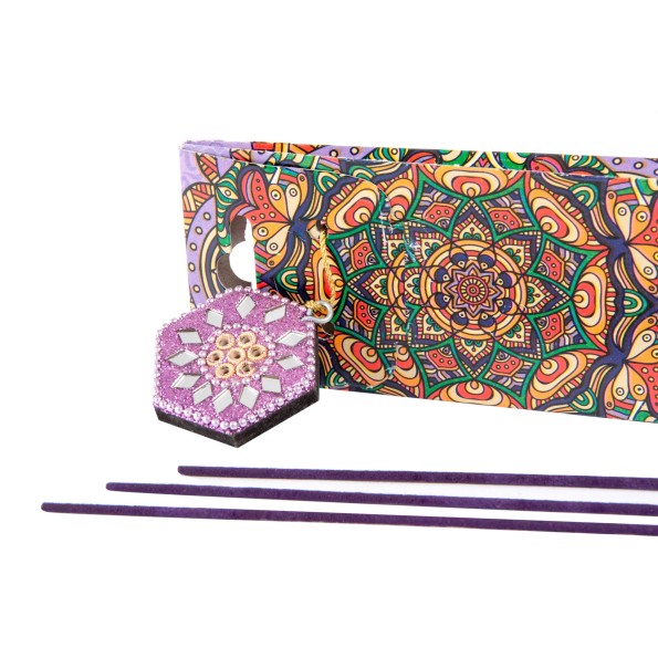 INCIENSO VARILLA SET 40 MADERA 25 CM. SOPORTE 6 SU