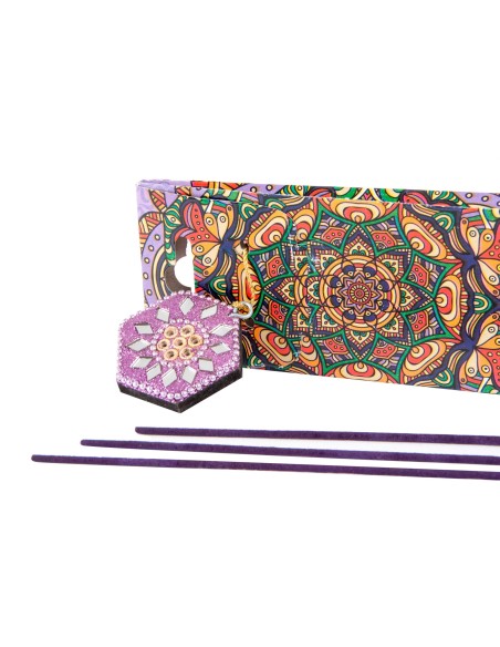 INCIENSO VARILLA SET 40 MADERA 25 CM. SOPORTE 6 SU