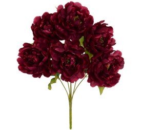 RAMO PEONIA X 6 (A)-42 CM (ROJO)