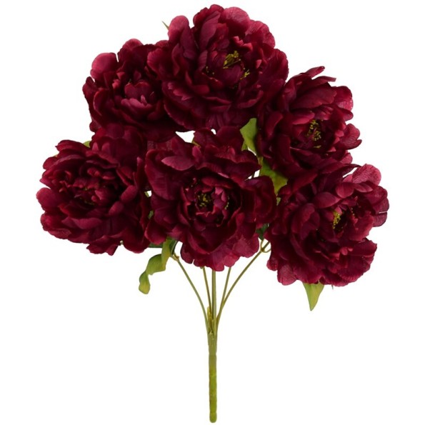 RAMO PEONIA X 6 (A)-42 CM (ROJO)