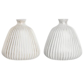 JARRON GRES 26X26X25 2 SURTIDO PLATA/DORADO