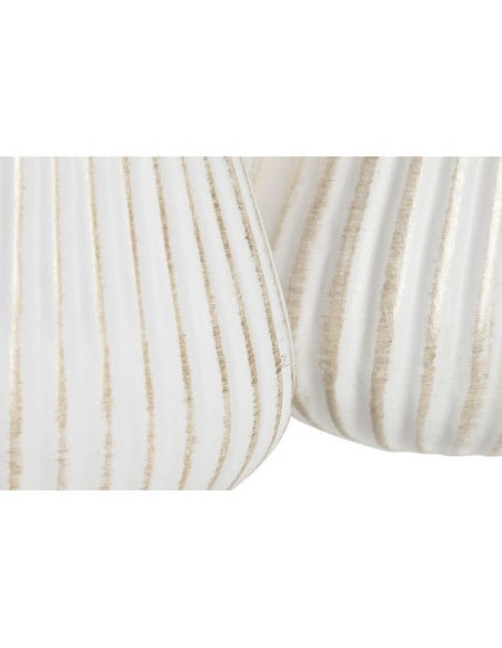 JARRON GRES 26X26X25 2 SURTIDO PLATA/DORADO