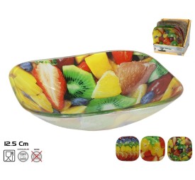 BOWL CRISTAL CUADRADO 12,5X12,5CM FRUITS 3 SURTIDO