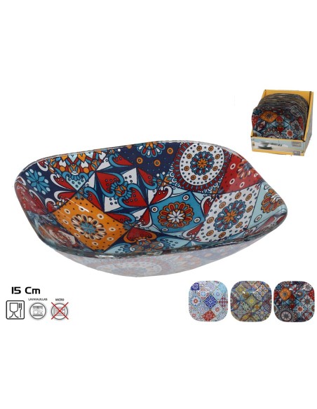 BOWL CRISTAL CUADRADO CHURCH 15X15CM 3 SURTIDOS