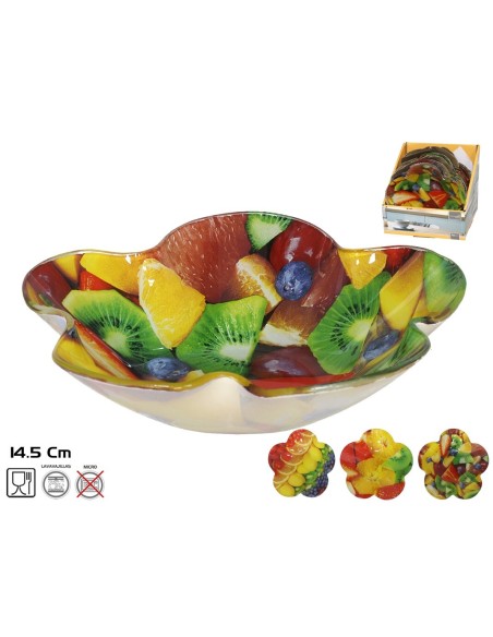 BOWL CRISTAL FLOR FRUITS 14,5X14,5CM 3 SURTIDOS