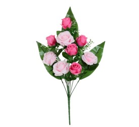 CONJUNTO ROSAS MIX X 9-53 CM (FUCSIA)