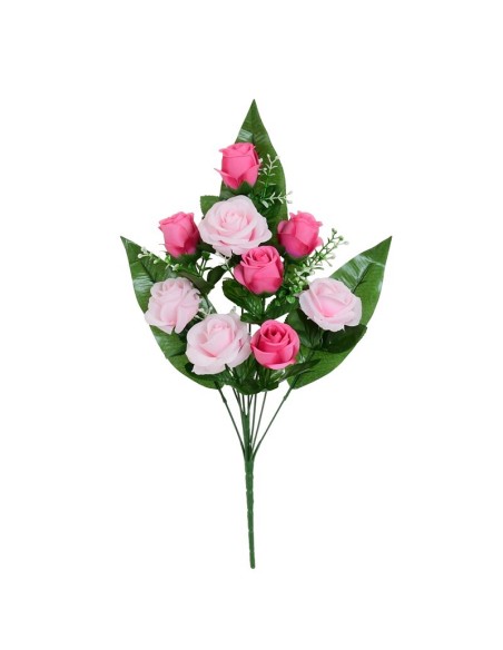 CONJUNTO ROSAS MIX X 9-53 CM (FUCSIA)