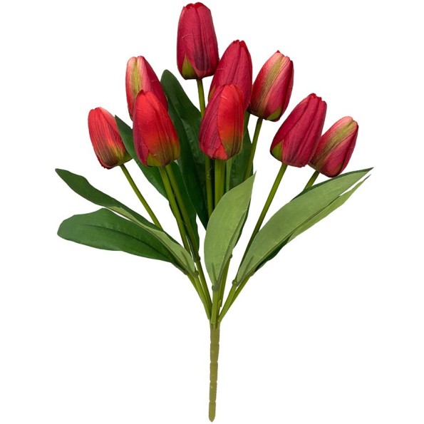 RAMO TULIPANES X 9 -44CM (ROJO)