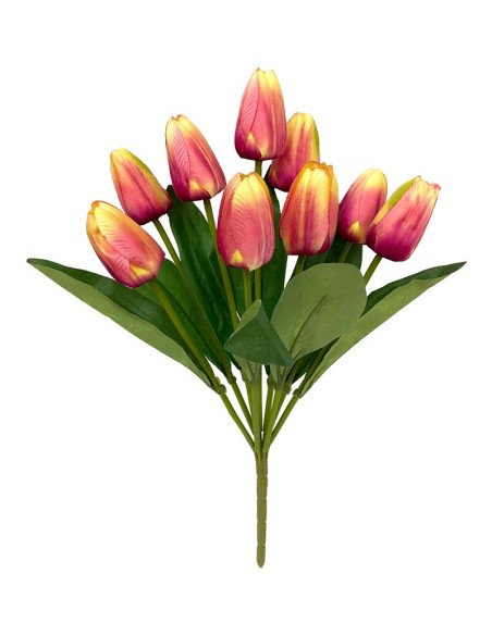 RAMO TULIPANES X 9 -44CM (FUCSIA)