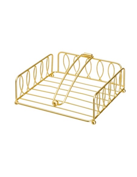 SERVILLETERO METAL DORADO 19 X 19 X 6,50 CM