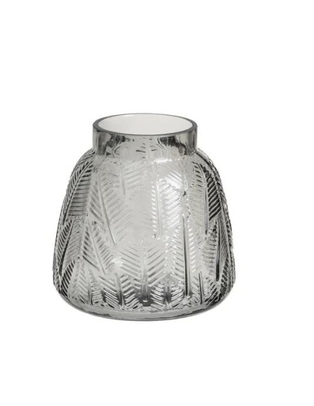 JARRÓN VIDRIO GRIS 15 X 15 X 15 CM