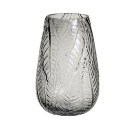 JARRÓN VIDRIO GRIS 17 X 17 X 26 CM
