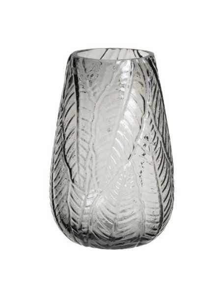 JARRÓN VIDRIO GRIS 17 X 17 X 26 CM
