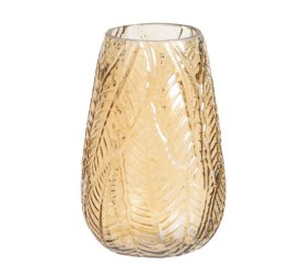 JARRÓN VIDRIO ÁMBAR CLARO 17 X 17 X 26 CM