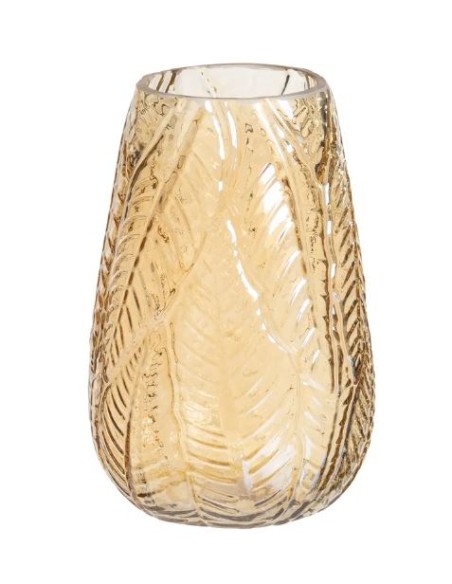 JARRÓN VIDRIO ÁMBAR CLARO 17 X 17 X 26 CM