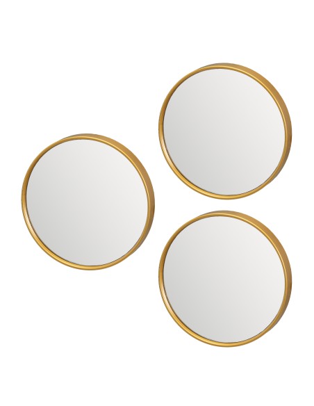 S/3 ESPEJO PP ORO 21 X 2,50 X 21 CM