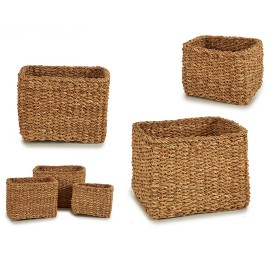 SET 3 CESTOS ESPARTO RECT ALTO