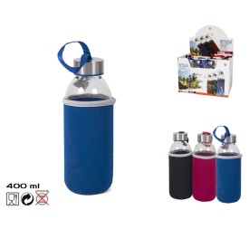 BOTELLA CRISTAL 400 ML. C/FUNDA SURTIDA