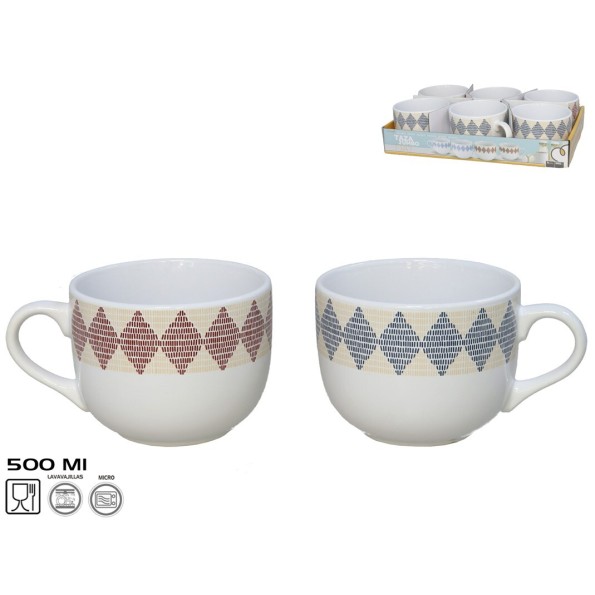 TAZA JUMBO 500ML DAY 2 SURT GRES