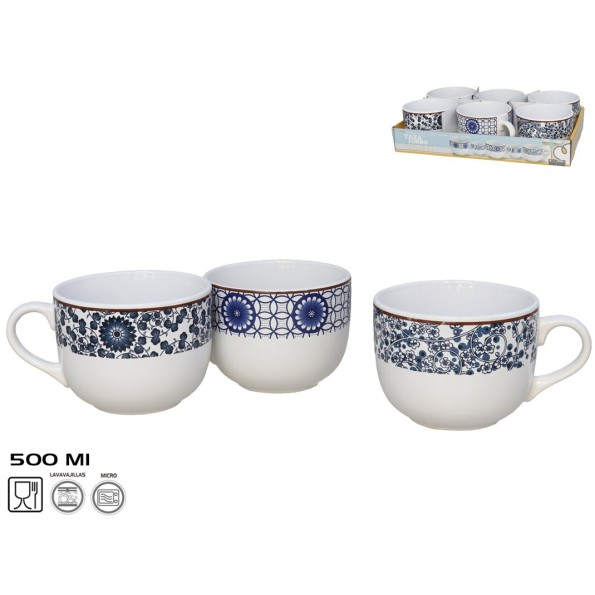 TAZA JUMBO 500ML NIGHT 3 SURT GRES