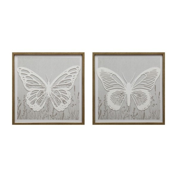 CUADRO ENMARCADO 3D MARIPOSA BLANCA 2 SURTIDOS 40X