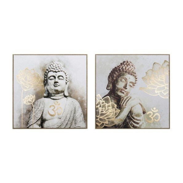 CUADRO ENMARCADO BRILLANTE FIGURA BUDA 60X60X2,5 C